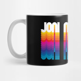 Retro Joni Proud Personalized Name Gift Retro Rainbow Style Mug